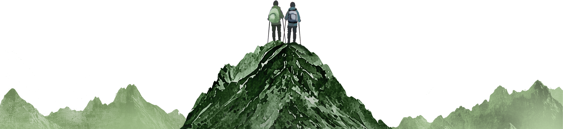 山に登頂した2人のイラスト