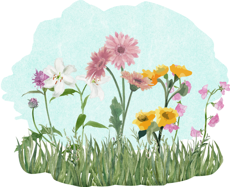花が咲いているイラスト
